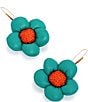 Color:Multi - Image 2 - Statement Flower Rhinestone Dangle Drop Earrings