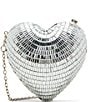Betsey Johnson Stole My Heart Rhinestone Chain Strap Crossbody Bag, Color:Silver - Image 1