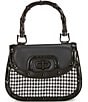 Betsey Johnson Sweet-tartan Houndstooth Top Handle Crossbody Bag, Color:Black/Multi - Image 1