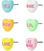 Betsey Johnson Sweetheart 6 Single Stud Earring Set, Color:Multi - Image 2