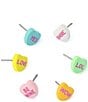 Betsey Johnson Sweetheart 6 Single Stud Earring Set, Color:Multi - Image 3