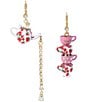 Color:Pink - Image 1 - Tea Party Mismatched Drop Earrings