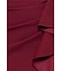 Betsy & Adam 3/4 Sleeve Ruffle Front Scuba Crepe Dress, Color:Bordeaux - Image 5