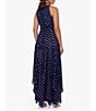 Color:Navy/Copper - Image 2 - Chiffon Dotted Halter Sleeveless Ruched Ruffle Maxi Dress