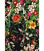 Betsy & Adam Chiffon Floral Print Halter Neck Sleeveless Ruffle A-Line Maxi Dress, Color:Black/Red - Image 4