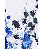Color:White Blue - Image 4 - Floral Print Chiffon Halter Neck Sleeveless Cascading Ruffle Dress
