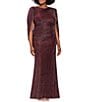 Betsy & Adam Glitter Crinkle Drape Back Gown - Image 1