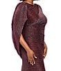 Betsy & Adam Glitter Crinkle Drape Back Gown - Image 4