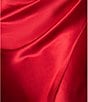 Betsy & Adam Halter Charmeuse Dress With Ruched Back, Color:Red - Image 5