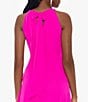 Color:Fuschia - Image 5 - Halter Neck Sleeveless Cascading Ruffle Sheer Chiffon Gown
