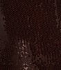 Betsy & Adam Halter Sequin Sheath Gown, Color:Burgundy - Image 3