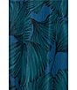 Betsy & Adam Halter Tie Neck Palm Print Shimmer Chiffon Sleeveless Maxi Dress, Color:Teal Multi - Image 6