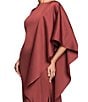 Betsy & Adam Long Satin Kaftan Side Ruffle Dress - Image 3