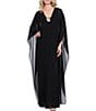Betsy & Adam Long Sleeve Chiffon Kaftan With Hardware - Image 1