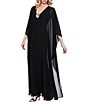 Betsy & Adam Long Sleeve Chiffon Kaftan With Hardware - Image 3