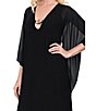 Betsy & Adam Long Sleeve Chiffon Kaftan With Hardware - Image 4