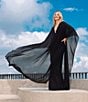 Betsy & Adam Long Sleeve Chiffon Kaftan With Hardware - Image 6