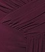 Betsy & Adam Long Sleeves With Beaded Embellishment Ruched Sheath Gown, Color:Wine - Image 9