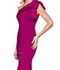 Betsy & Adam Long Tech Scuba One Shoulder Dress - Image 3