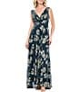 Betsy & Adam Metallic Floral Print Gown - Image 1