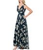 Betsy & Adam Metallic Floral Print Gown - Image 3