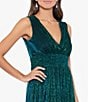 Color:Jade - Image 3 - Metallic Glitter V-Neck Sleeveless Gown