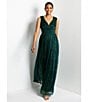 Color:Jade - Image 5 - Metallic Glitter V-Neck Sleeveless Gown