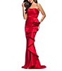 Betsy & Adam Mikado Strapless Gown With Cascading Ruffle - Image 3