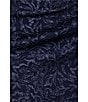 Betsy & Adam Off-The-Shoulder Cap Sleeve Stretch Jacquard Brocade Mermaid Gown, Color:Navy - Image 5