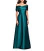 Betsy & Adam Off-The-Shoulder Mikado A-Line Gown - Image 1