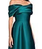 Betsy & Adam Off-The-Shoulder Mikado A-Line Gown - Image 4