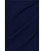 Betsy & Adam One Shoulder Asymmetrical Long Sleeve Faux Wrap Gown, Color:Navy - Image 5