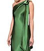 Betsy & Adam One Shoulder Bow Evening Gown - Image 3