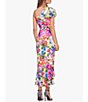 Color:Floral Multi - Image 2 - One Shoulder Floral Print Chiffon Ruffle Front Midi Dress