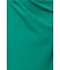 Betsy & Adam One Shoulder Split Neck Sleeveless Ruched Gown, Color:Green - Image 5