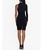 Color:Black - Image 2 - One Sleeve Knit Jersey Sheath Dress