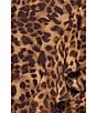 Betsy & Adam Petite Size Chiffon Halter Neck Sleeveless Ruffled Leopard Print Maxi Dress, Color:Brown Multi - Image 5
