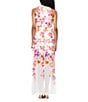 Betsy & Adam Petite Size Halter Neck Floral Print Chiffon Dress, Color:Pink Multi - Image 2
