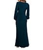 Betsy & Adam Petite Size Long Sleeve Jersey Dress, Color:Forest - Image 2