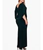 Betsy & Adam Plus Size Boat Neck 3/4 Drape Sleeve Gown, Color:Forest - Image 2