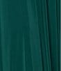 Betsy & Adam Plus Size Chiffon Mesh V-Neck Long Sleeve Gown, Color:Forest - Image 5
