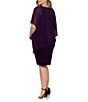 Betsy & Adam Plus Size Chiffon Overlay Sheath Dress, Color:Plum - Image 2