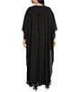 Betsy & Adam Plus Size Embellished Keyhole Neck Cape Sleeve Chiffon Caftan Gown - Image 2