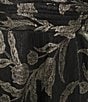 Betsy & Adam Plus Size Floral Print Foil Long Sleeve V-Neck Gown, Color:Black/Gold - Image 3