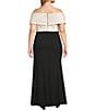 Betsy & Adam Plus Size Off-the-Shoulder Scuba Crepe Dress, Color:Champ/Black - Image 2