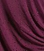 Betsy & Adam Plus Size Stone Power Mesh Long Sleeve Gown, Color:Plum - Image 3