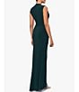 Color:Forest - Image 2 - Ruched Mock Neck Sleeveless Gathered Pleat Gown