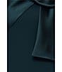 Betsy & Adam Satin Bow One Shoulder Scuba Crepe Sleeveless Mermaid Gown, Color:Pine - Image 5