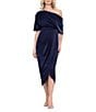 Betsy & Adam Satin One Shoulder Midi Dress - Image 1