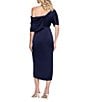 Betsy & Adam Satin One Shoulder Midi Dress - Image 2